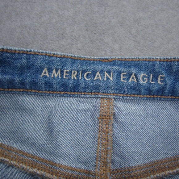 American Eagle Skort Womens Size 8 Blue Button Fly Distressed High Rise Denim - Picture 4 of 14
